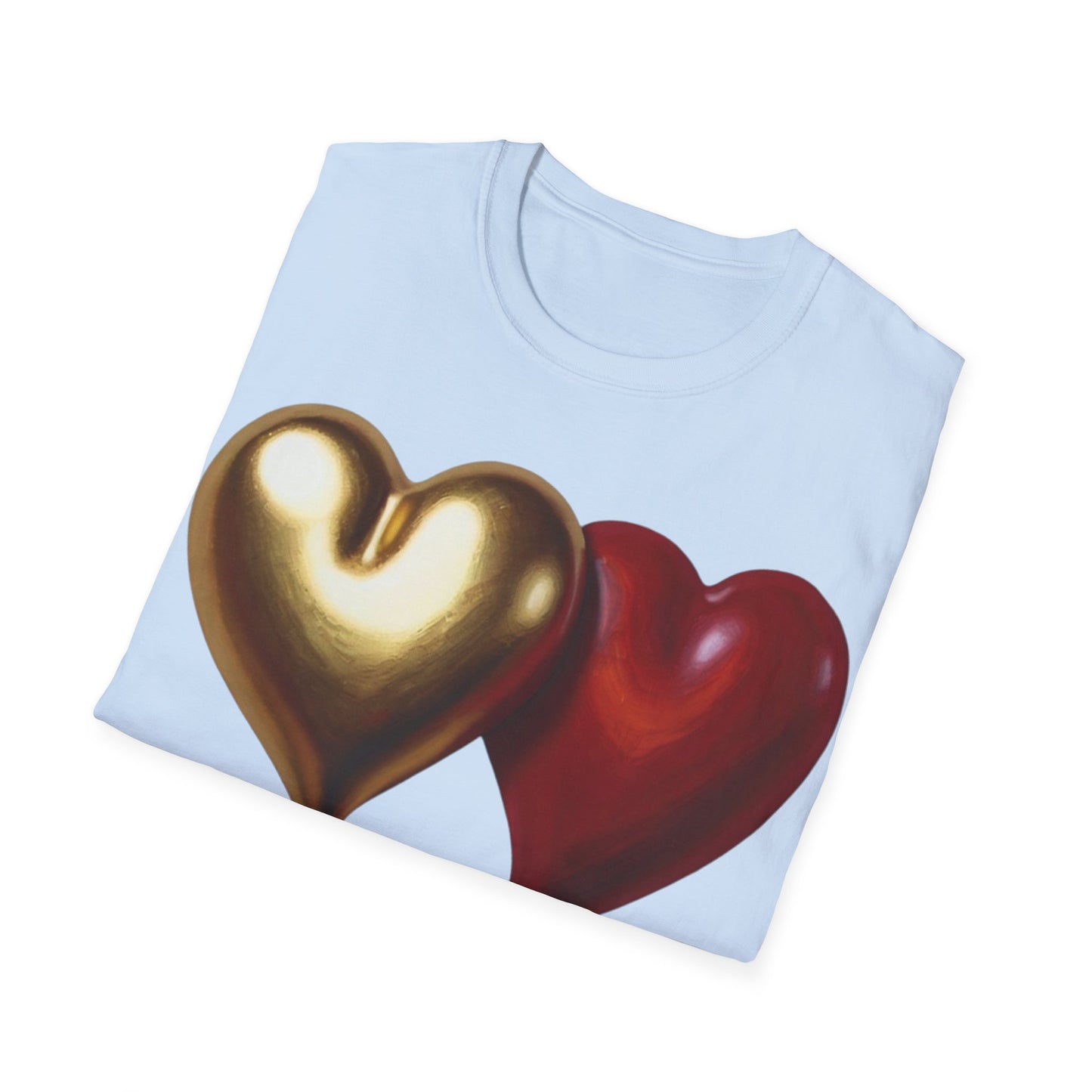 Gold And Red Love Heart - Unisex T-Shirt