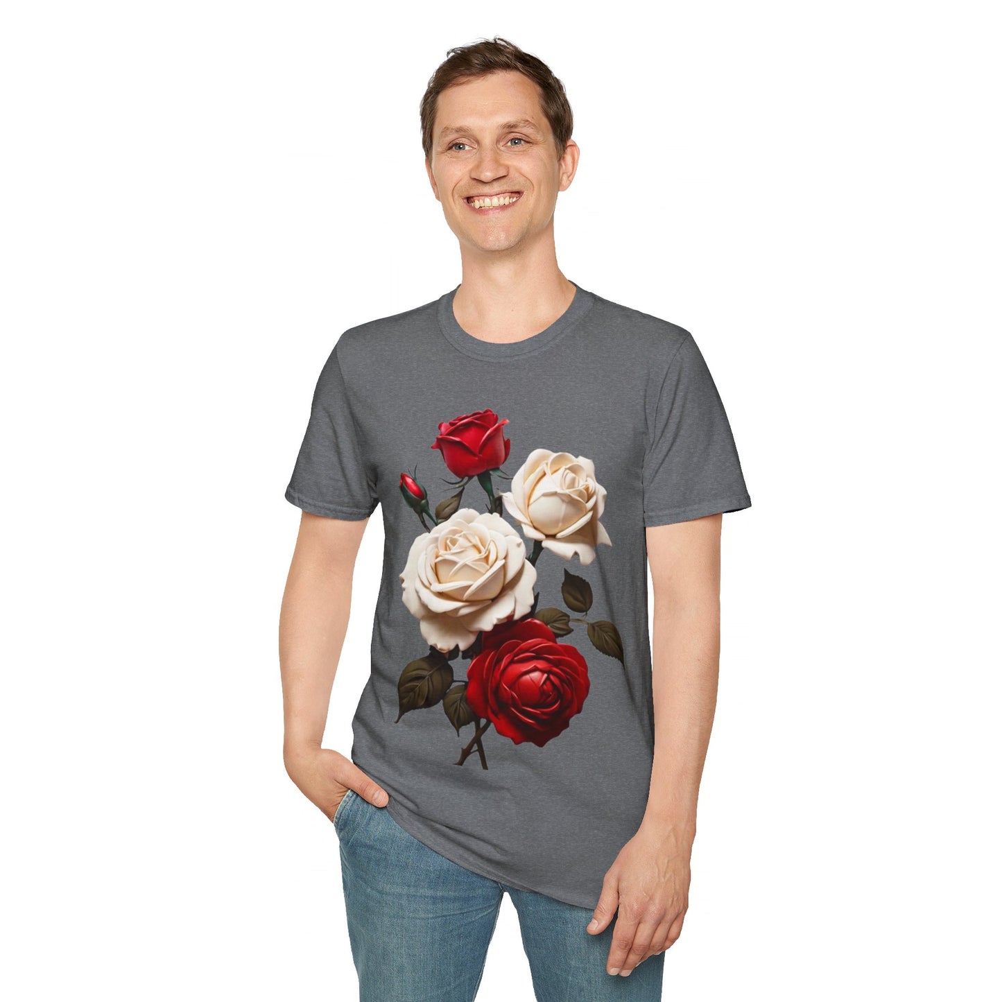 Red and White Roses - Unisex T-Shirt