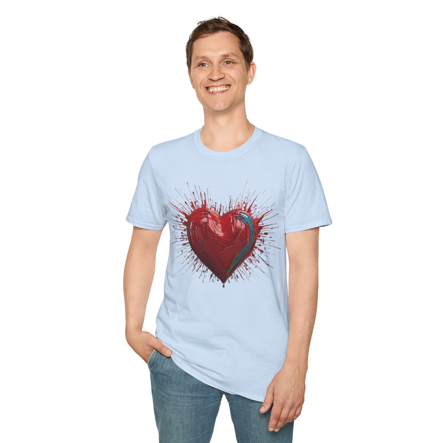 Messy Red Exploding Love Heart - Unisex T-Shirt