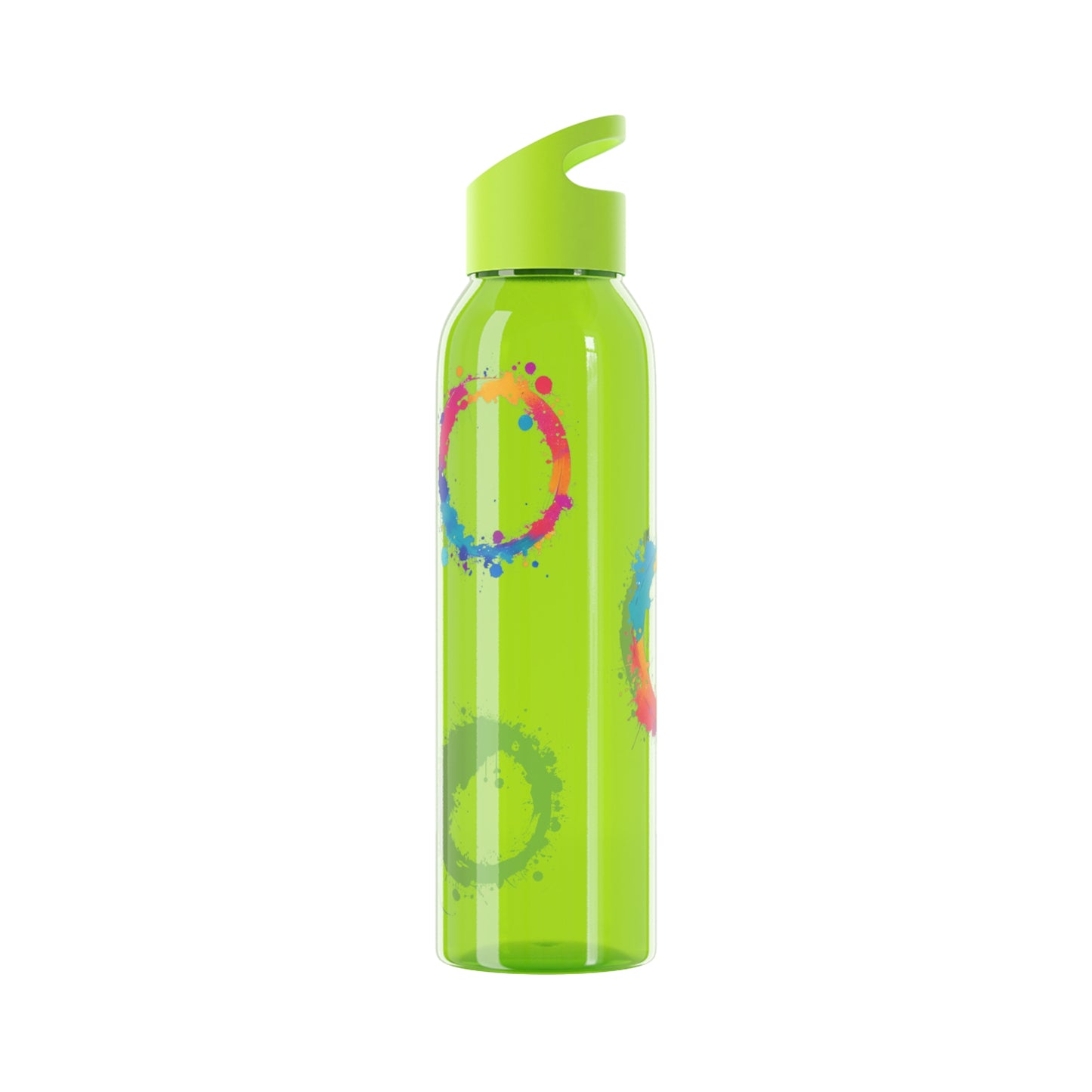 Colourful Circles Paint Art - Sky Water Bottle