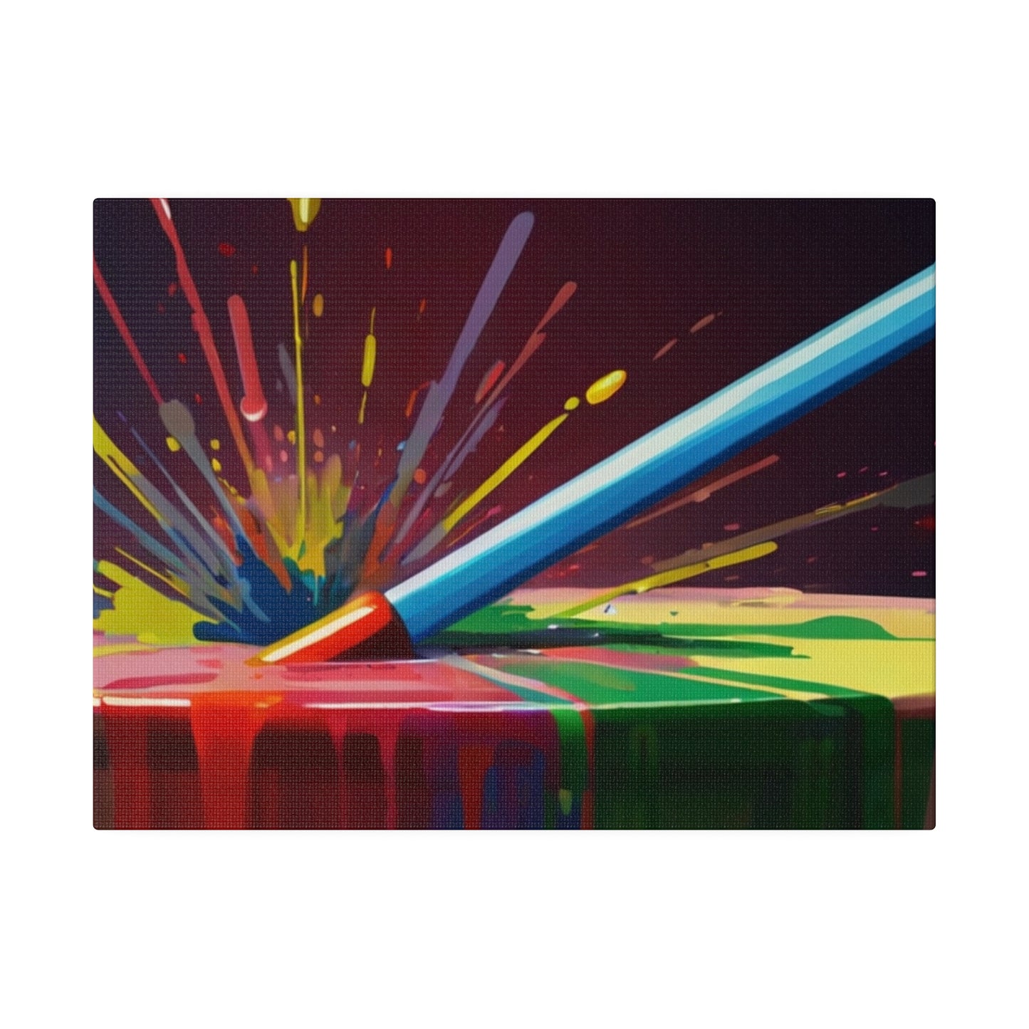 Messy Paint Lightsabre Canvas - Matte Canvas, Stretched, 0.75"