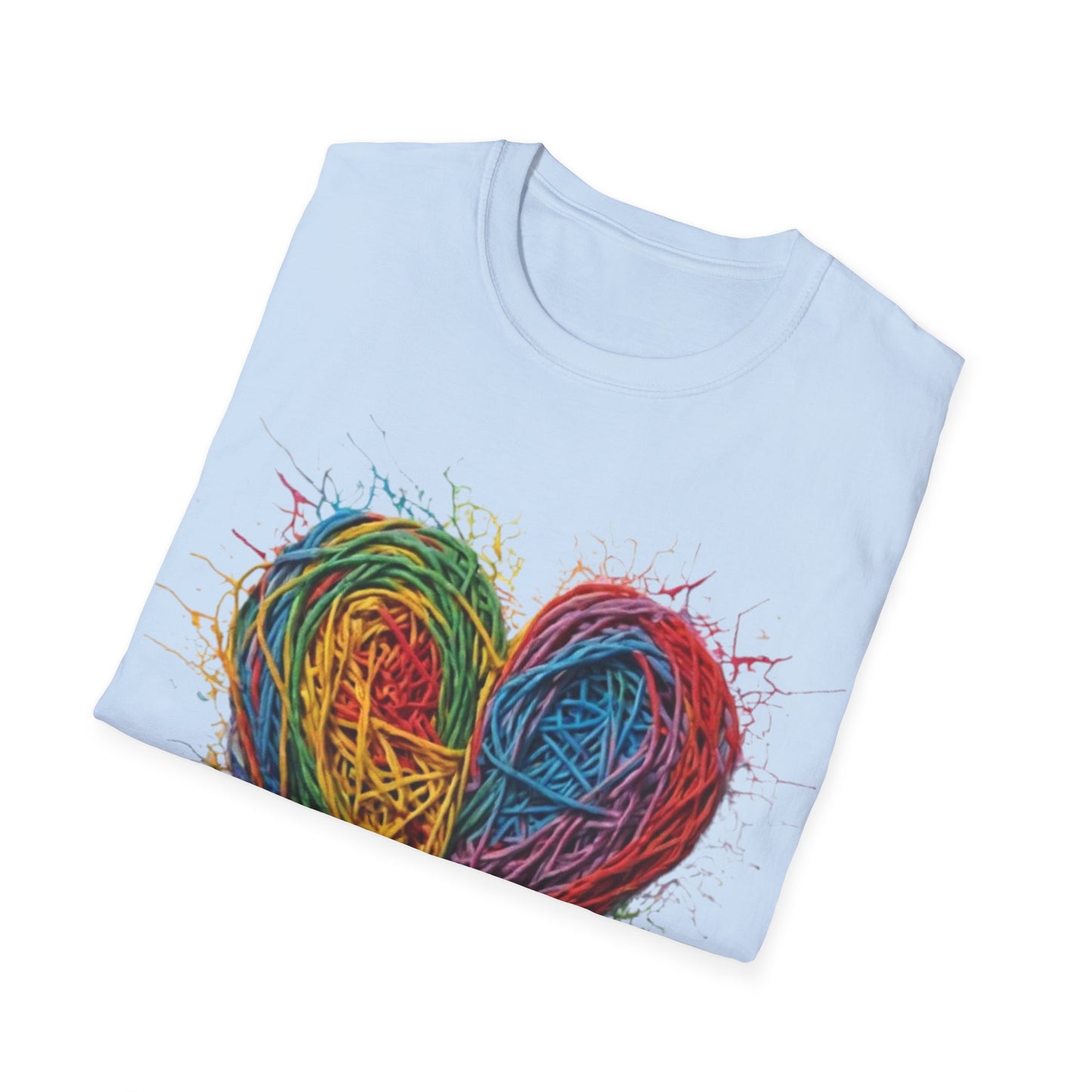 Multicoloured Scoubidou Heart - Unisex T-Shirt