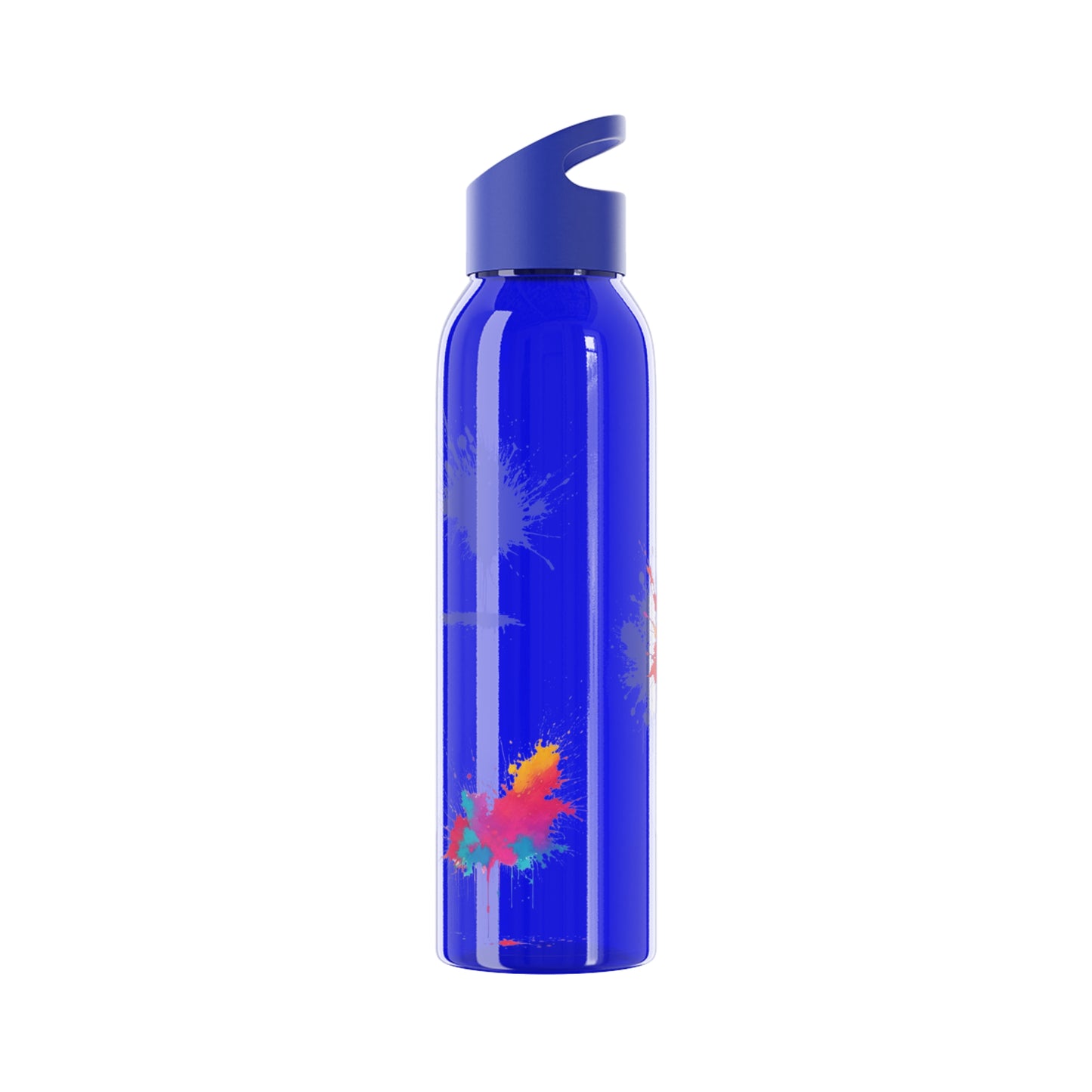 Colourful Paint Splatter - Sky Water Bottle