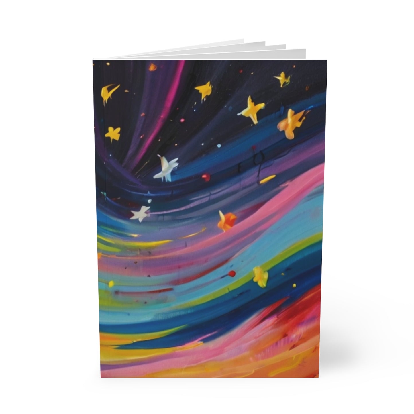 Colourful Shooting Stars - Softcover Notebook, A5