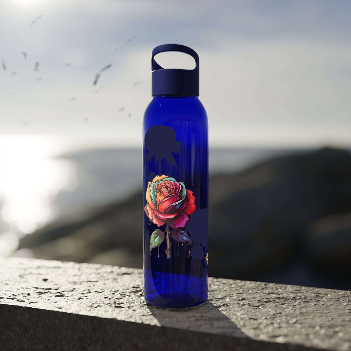 Dying Colourful Roses - Sky Water Bottle