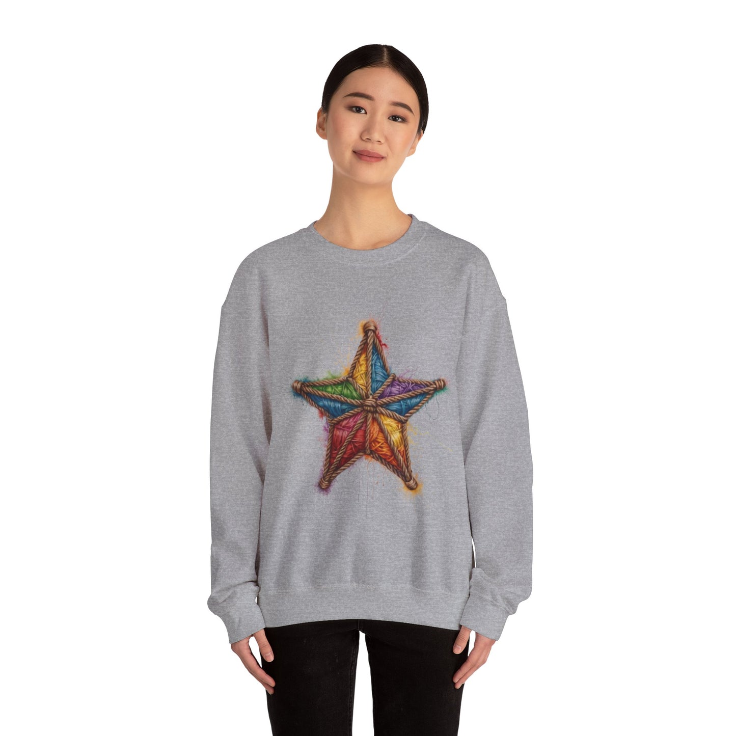 Multicoloured Star Rope Pattern - Unisex Crewneck Sweatshirt