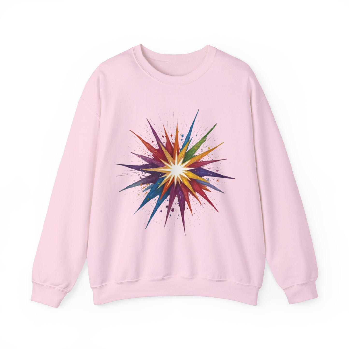 Colourful Exploding Star - Unisex Crewneck Sweatshirt