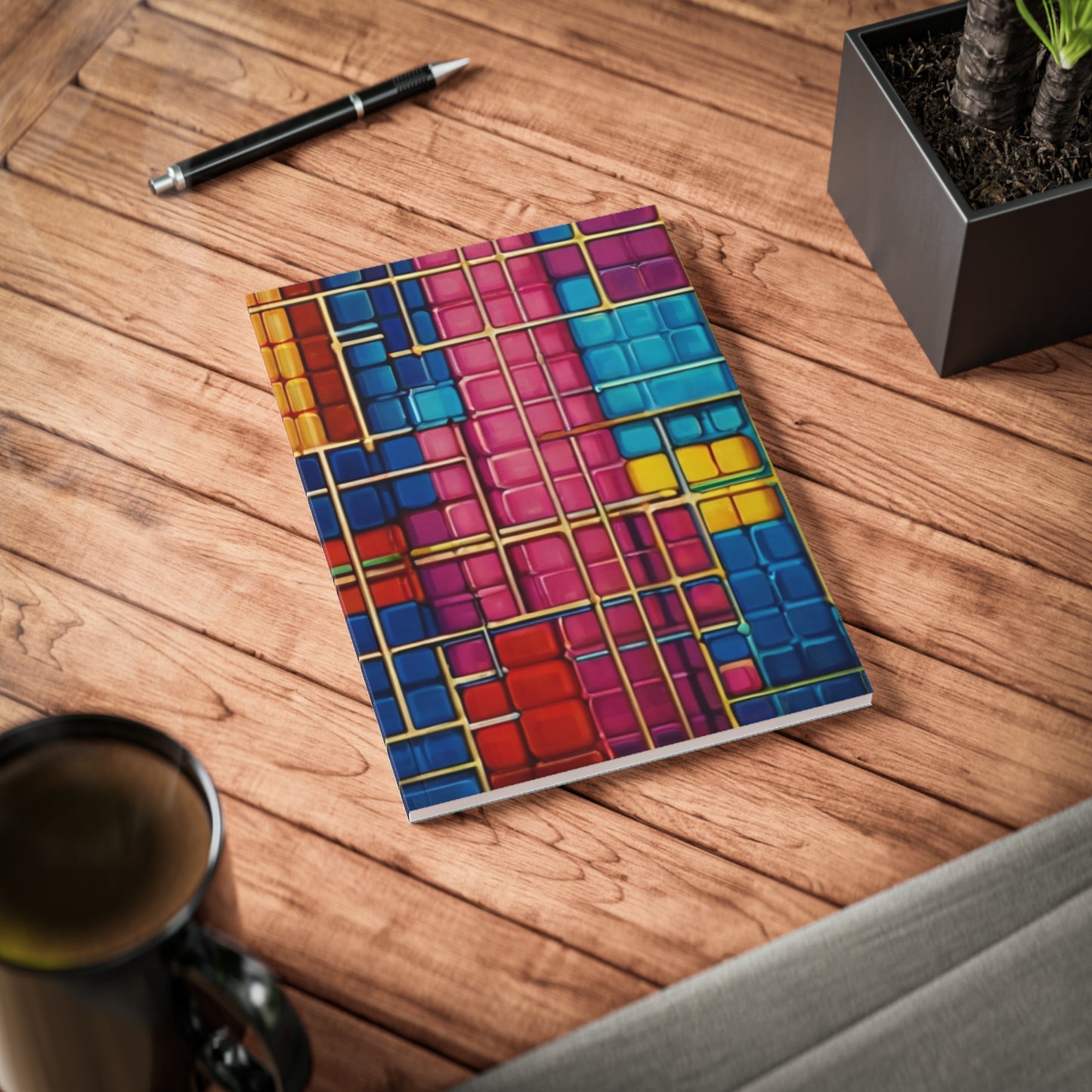 Colourful Cubes - Softcover Notebook, A5