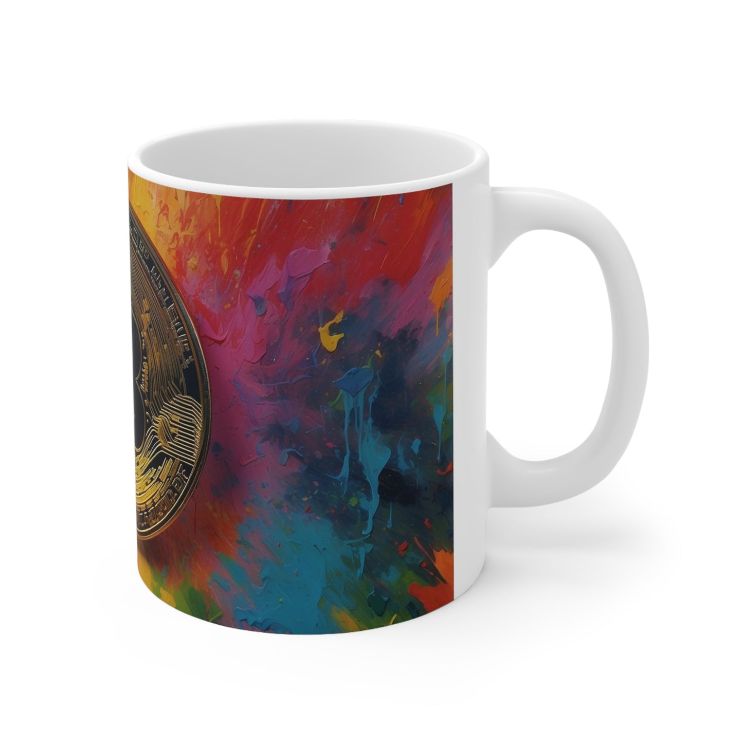 Colourful Bitcoin Mug - Ceramic Coffee Mug 11oz