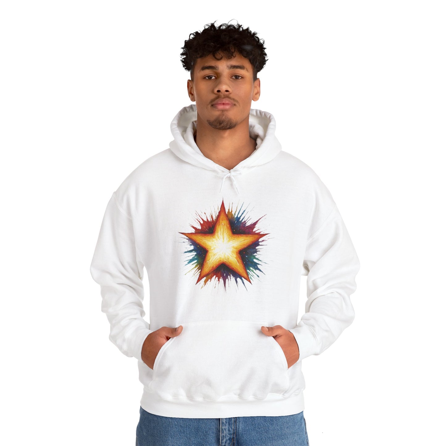 Burning Golden Star - Unisex Hooded Sweatshirt