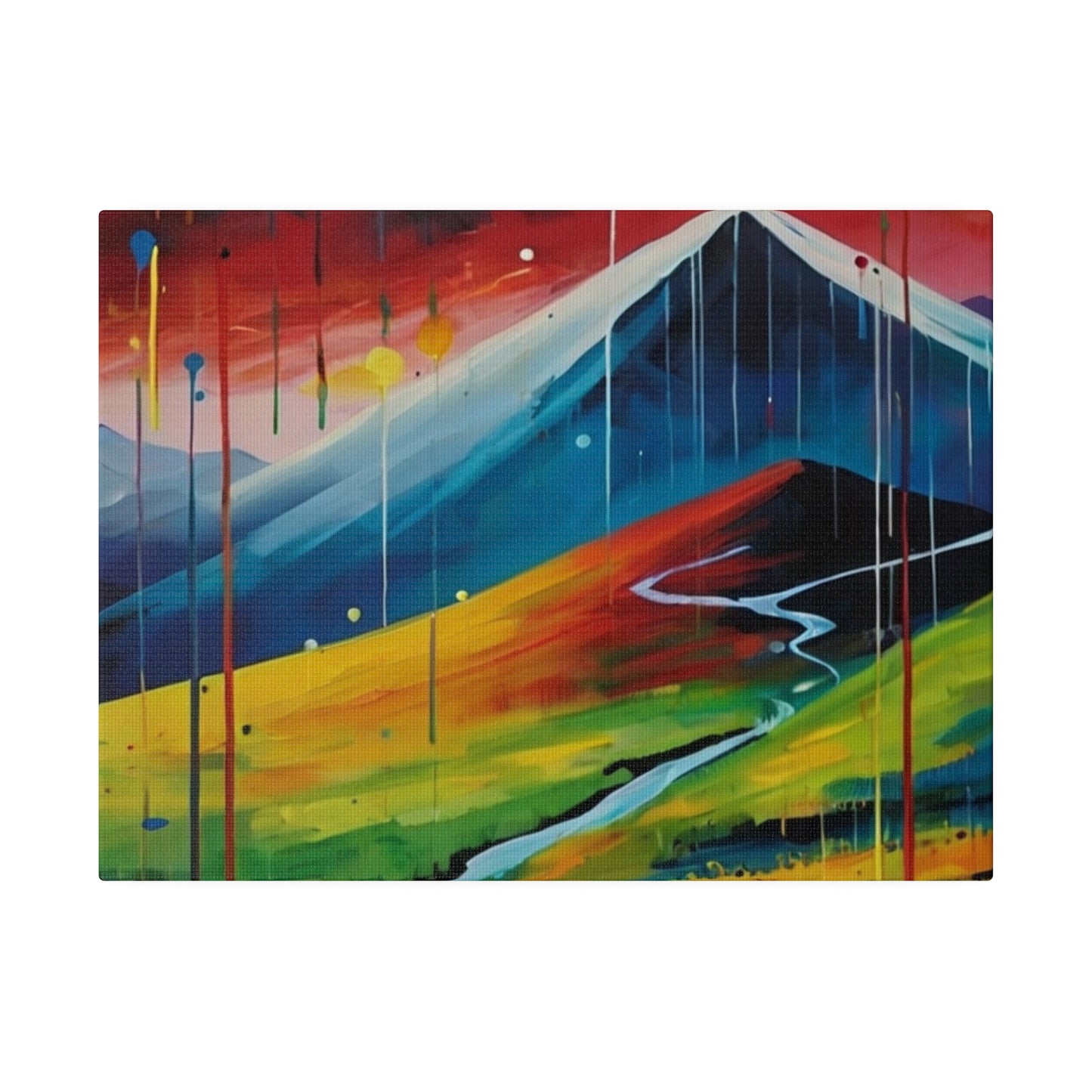 Colourful Messy Downpour Above Mountain Canvas - Matte Canvas, Stretched, 0.75"