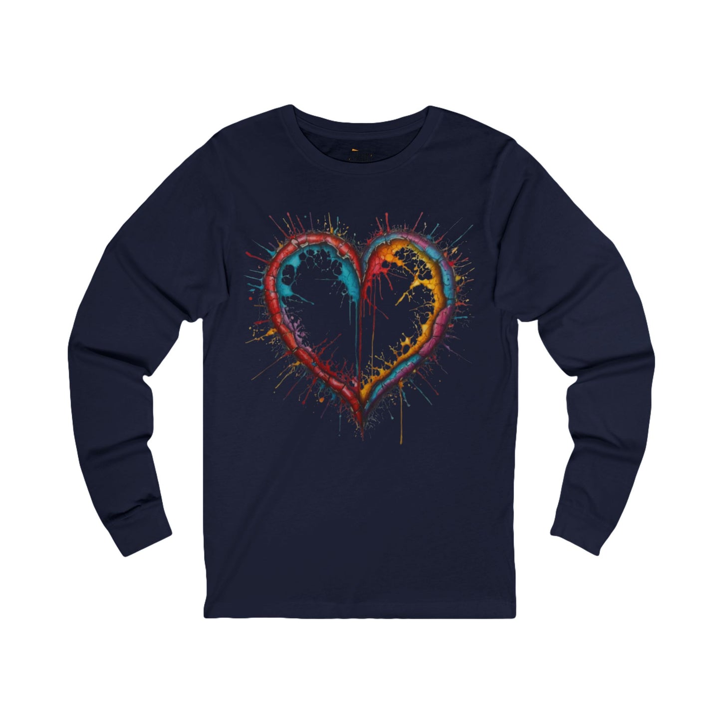 Hollow Messy Love Heart - Unisex Long Sleeve T-Shirt