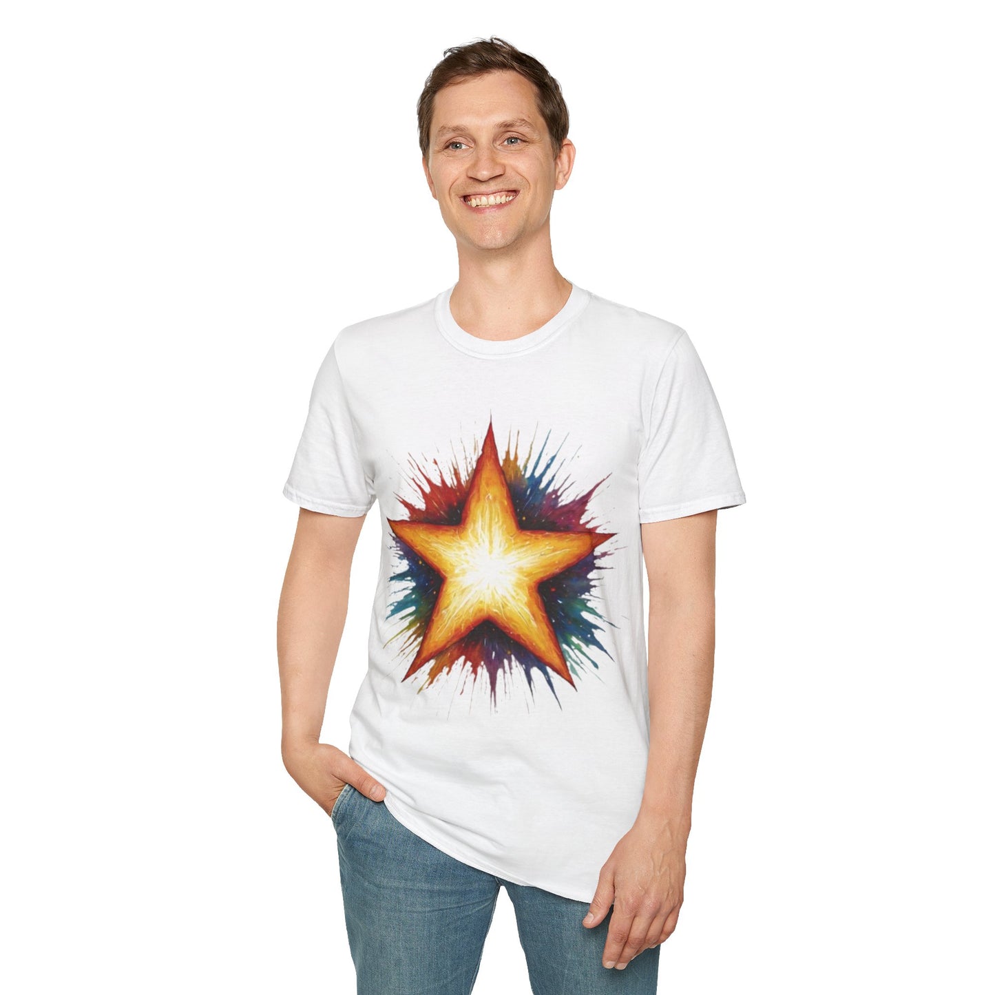 Burning Golden Star - Unisex T-Shirt