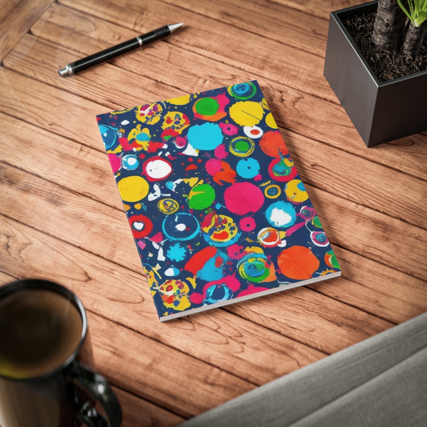 Messy Circle Art - Softcover Notebook, A5