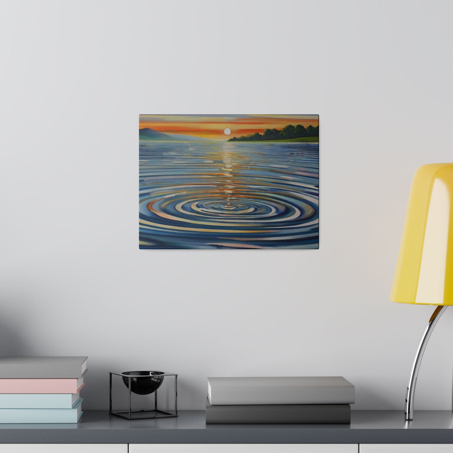 Water Rippling Below Sunrise - Matte Canvas, Stretched, 0.75"