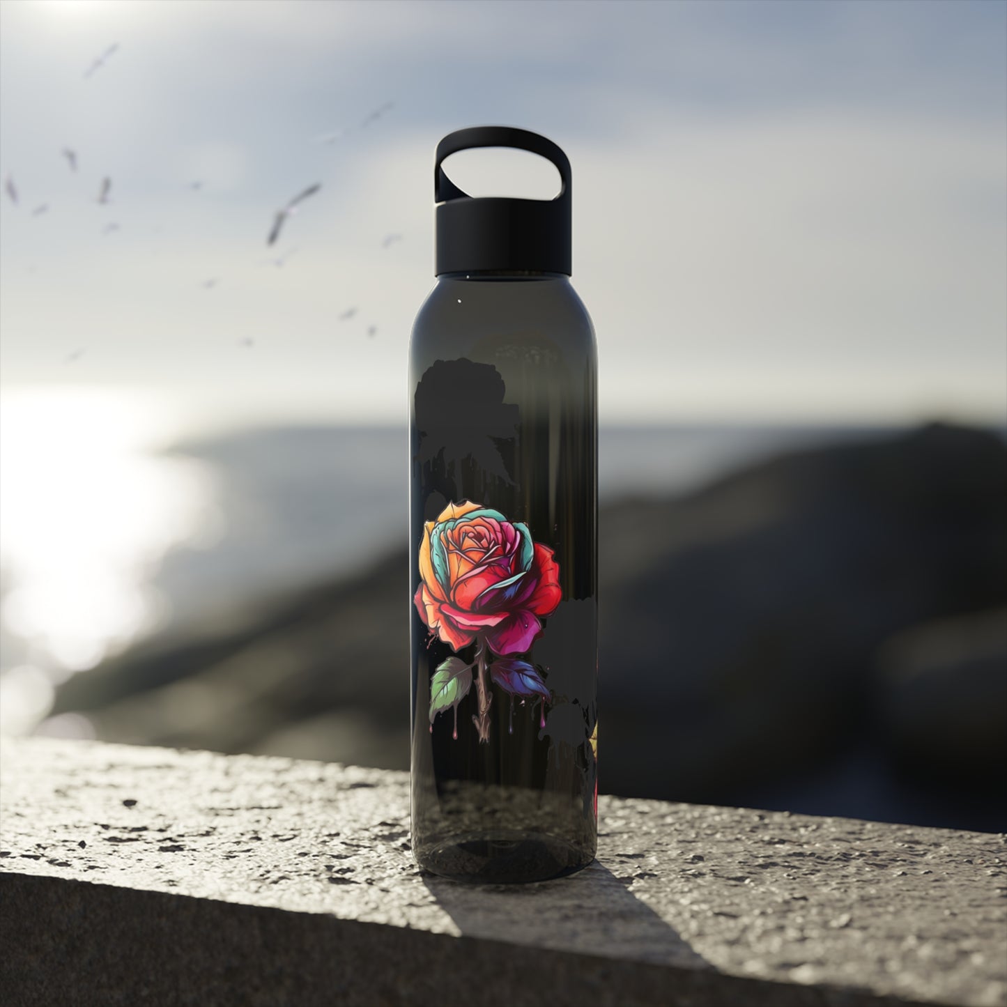 Dying Colourful Roses - Sky Water Bottle