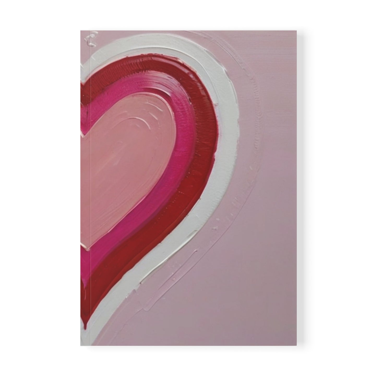 Pink, Red And White Love Heart - Softcover Notebook, A5