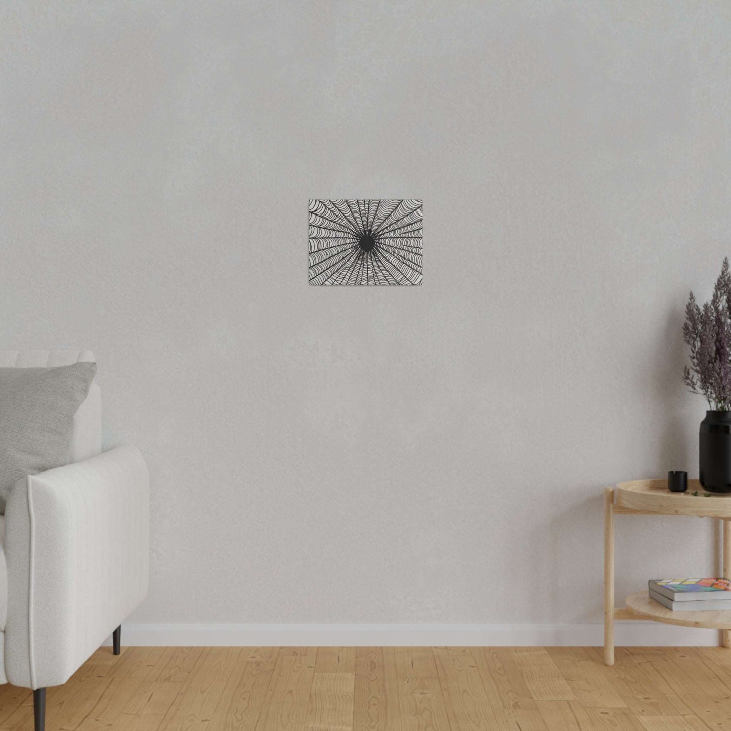 Black and White Spiderweb - Matte Canvas, Stretched, 0.75"