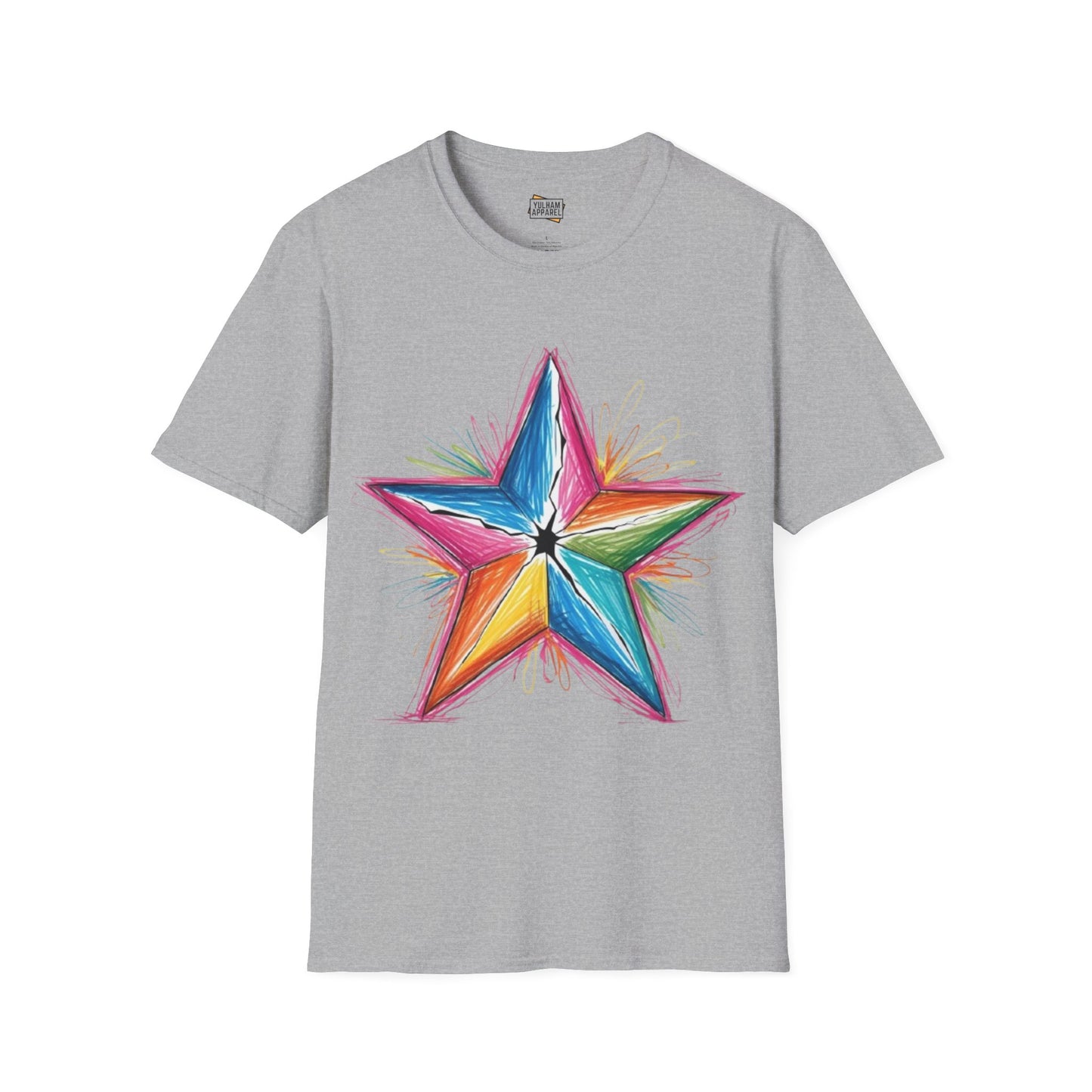 Vibrant Coloured Messy Star - Unisex T-Shirt