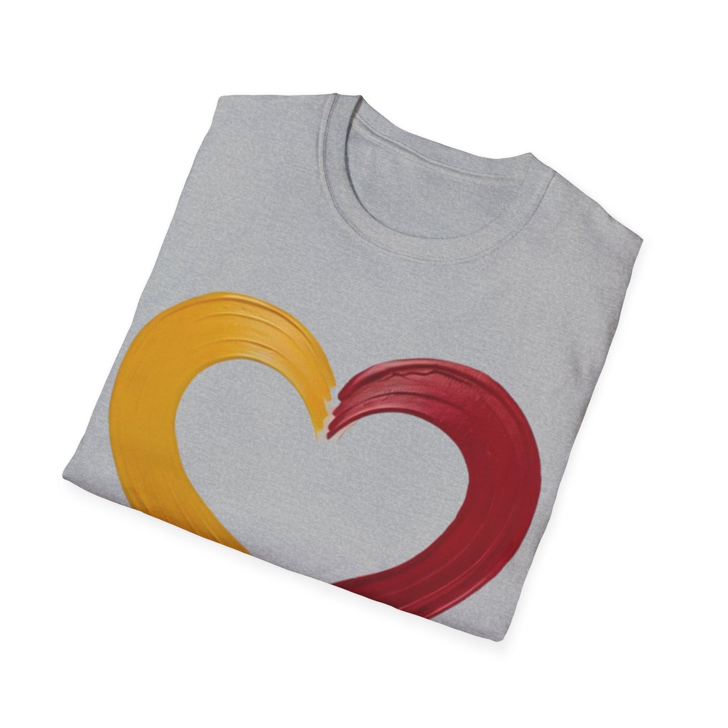 Yellow And Red Paint Love Heart - Unisex T-Shirt