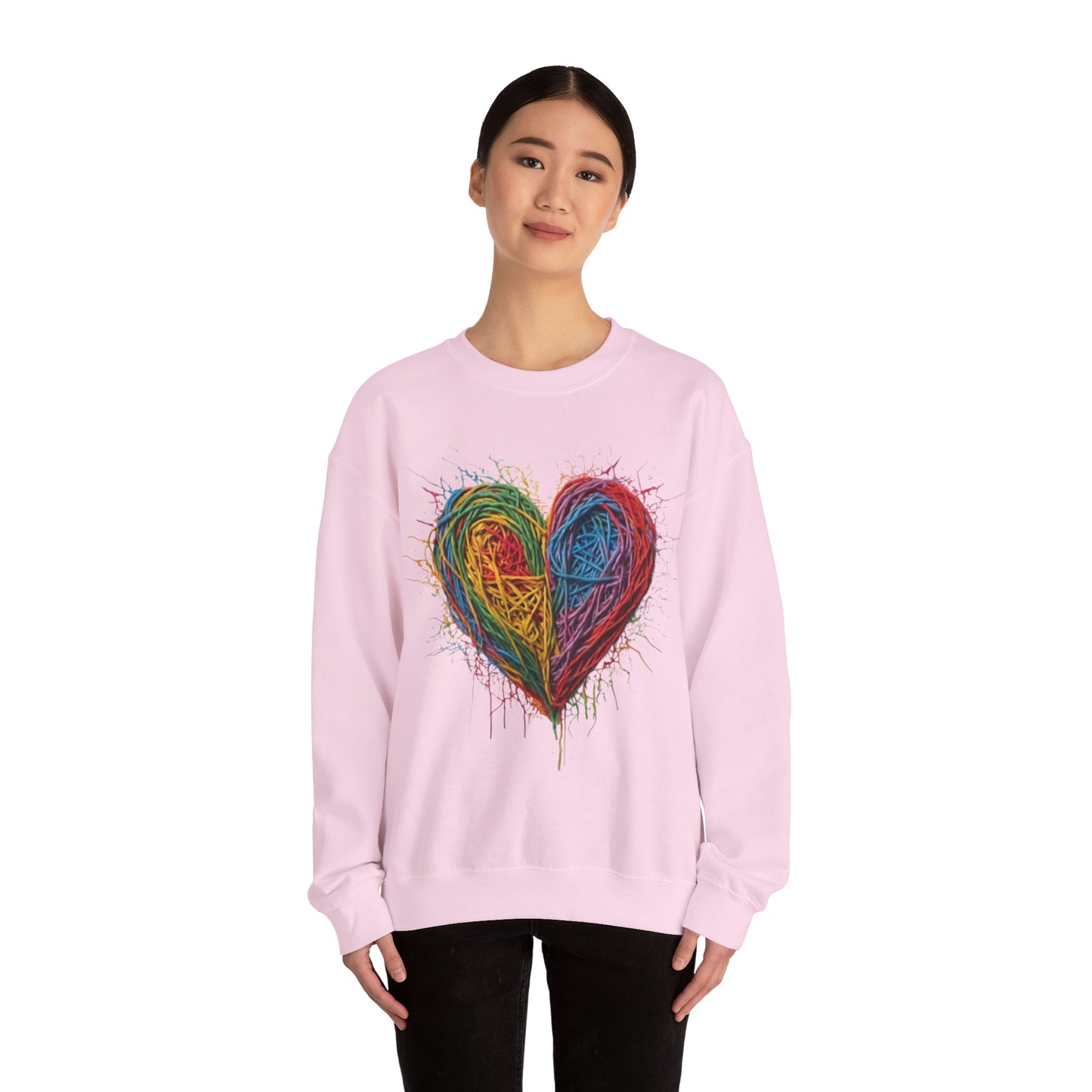 Multicoloured Scoubidou Love Heart - Unisex Crewneck Sweatshirt