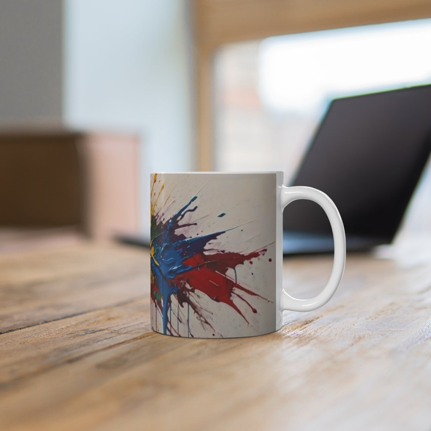 Messy Paint Splatter Mug - Ceramic Coffee Mug 11oz