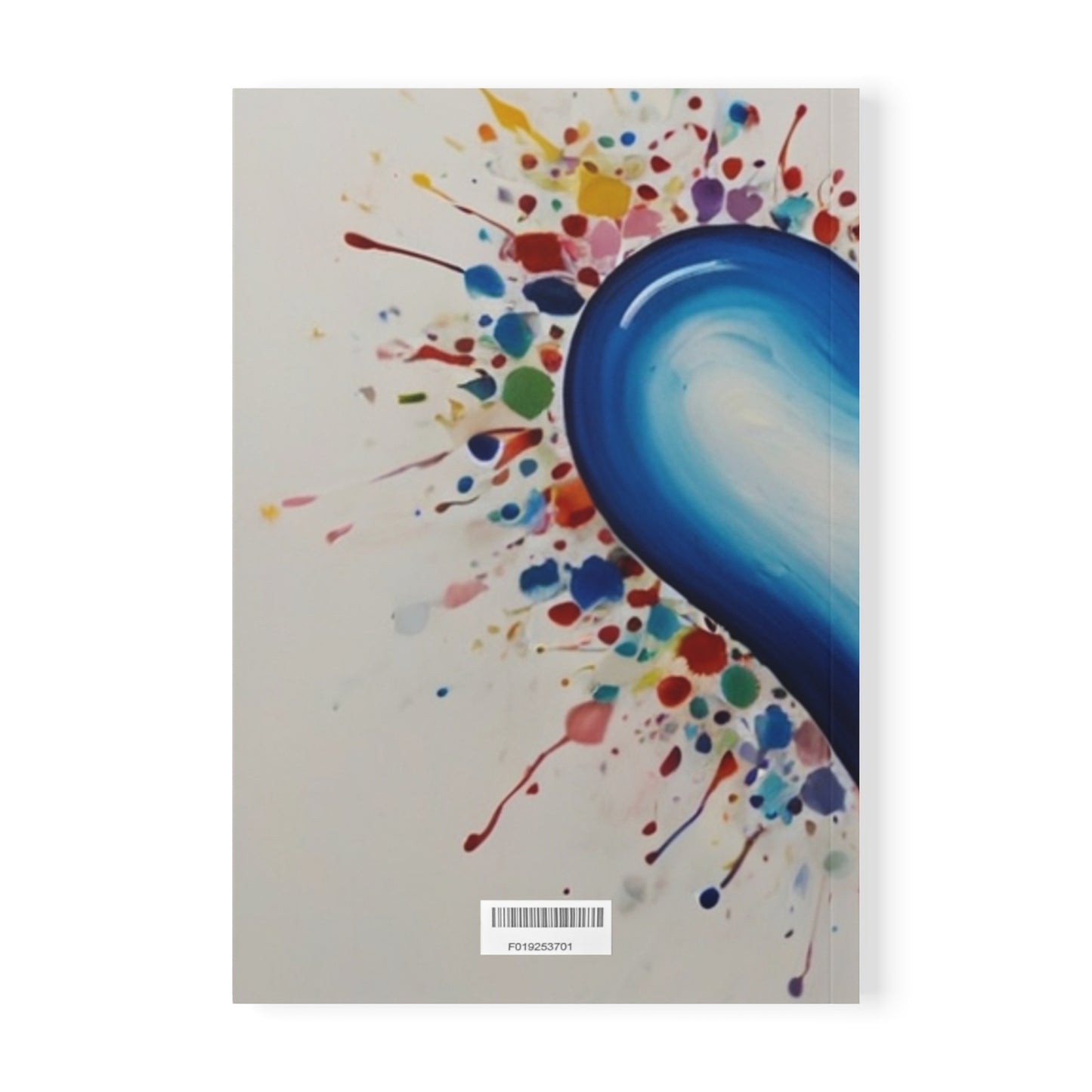 Blue Splatter Paint Love Heart - Softcover Notebook, A5