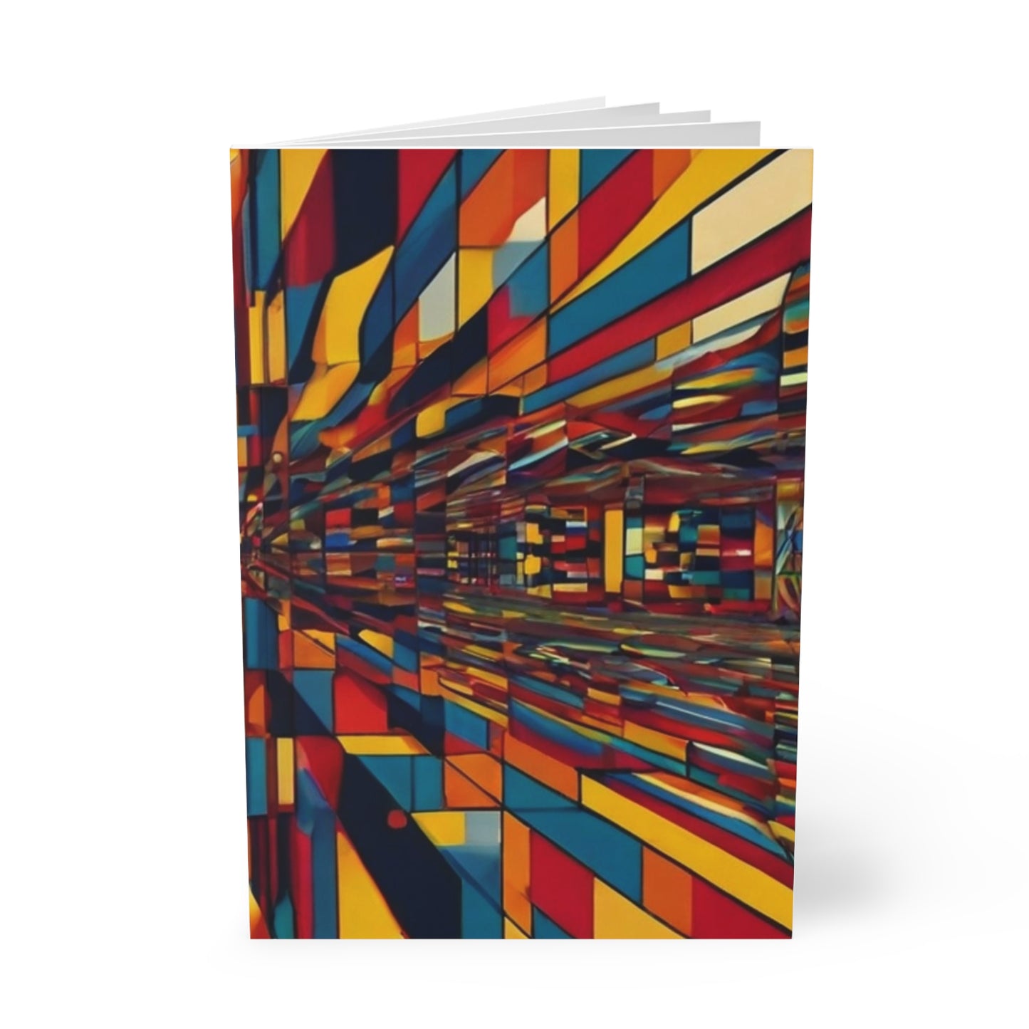 Colourful 2D Abstract Optical Illusion - Softcover Notebook, A5