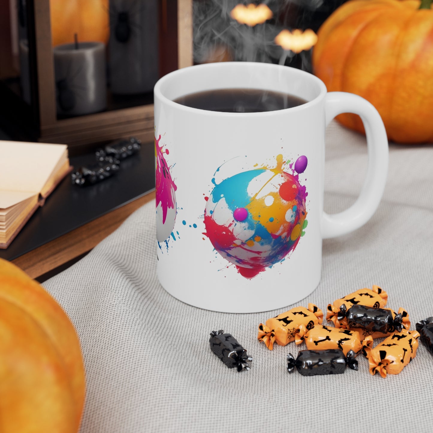 Colourful Messy Ball Art Mug - Ceramic Coffee Mug 11oz