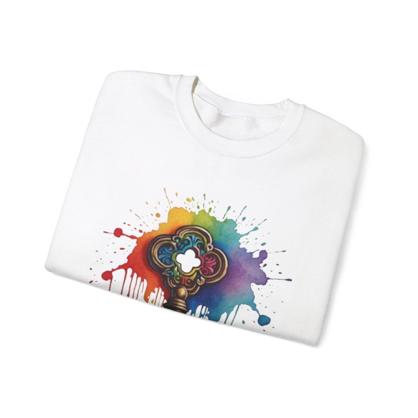 Colourful Messy Skeleton Key - Unisex Crewneck Sweatshirt