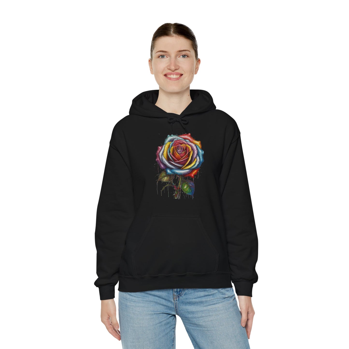 Messy Multicoloured Rose - Unisex Hooded Sweatshirt