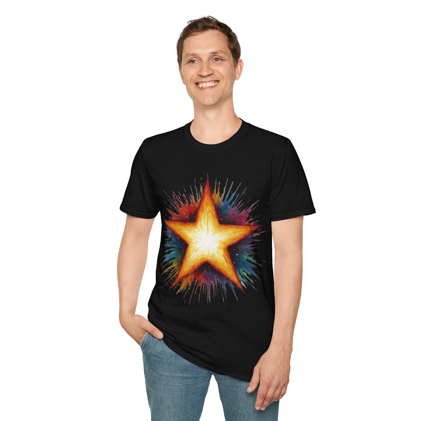 Burning Golden Star - Unisex T-Shirt