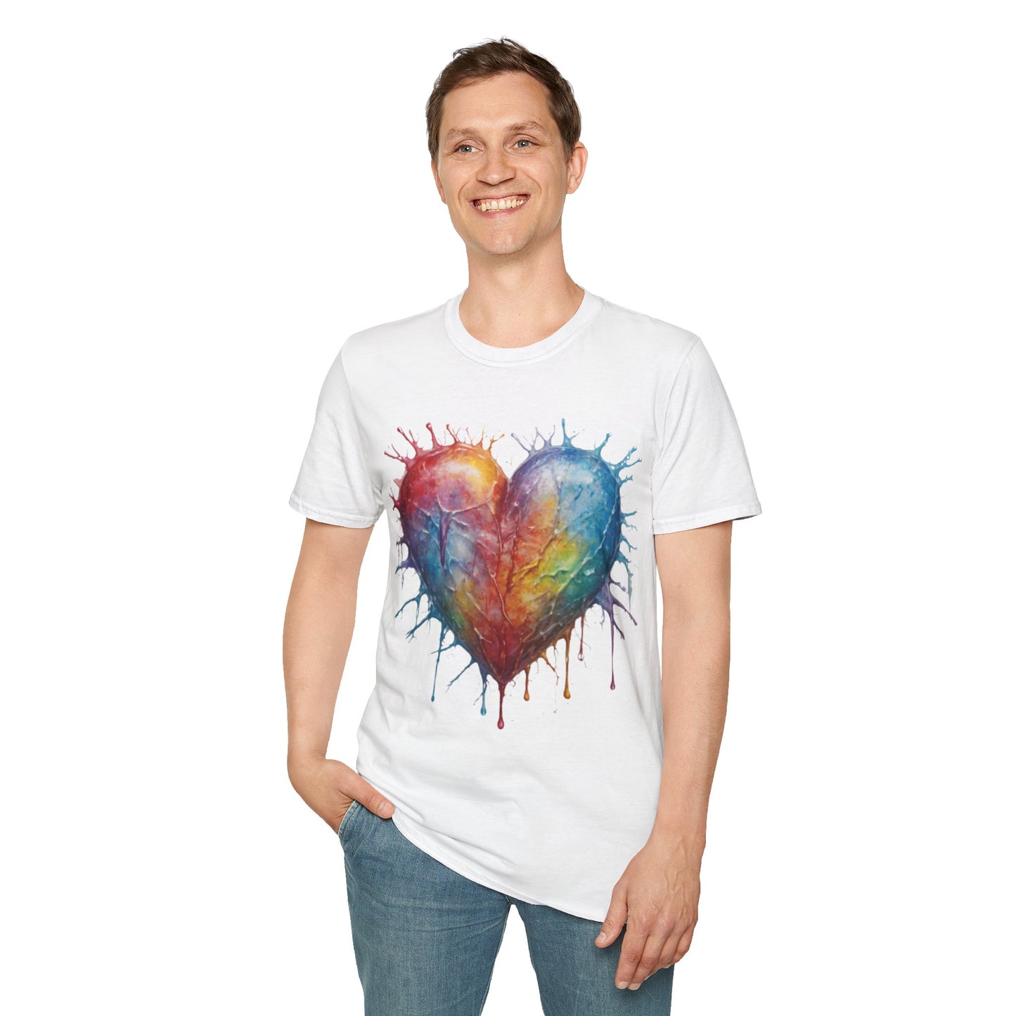 Colourful Messy Frozen Love Heart - Unisex T-Shirt