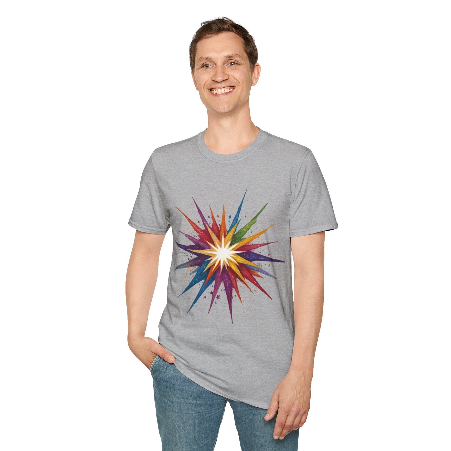 Colourful Exploding Star - Unisex T-Shirt