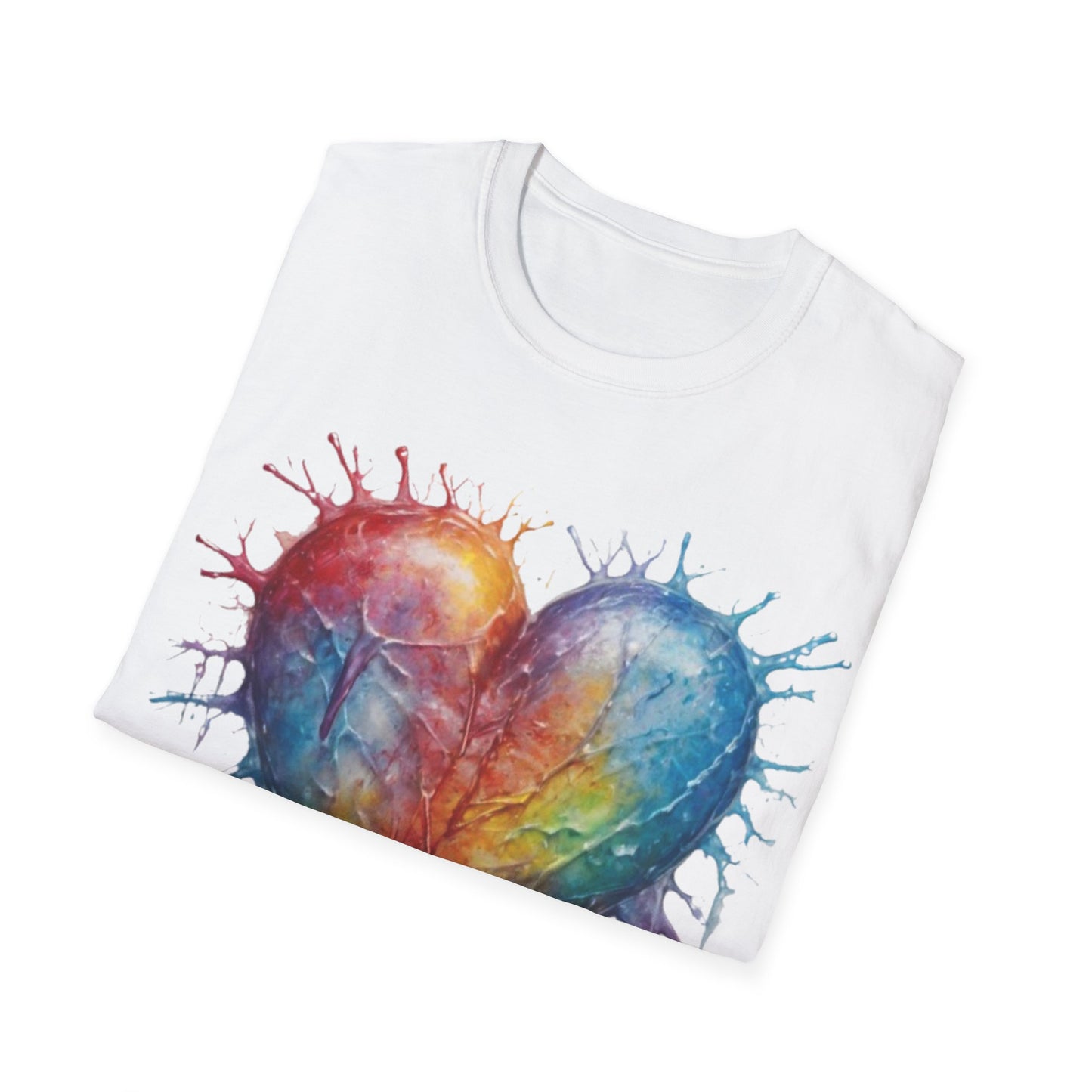 Colourful Messy Frozen Love Heart - Unisex T-Shirt