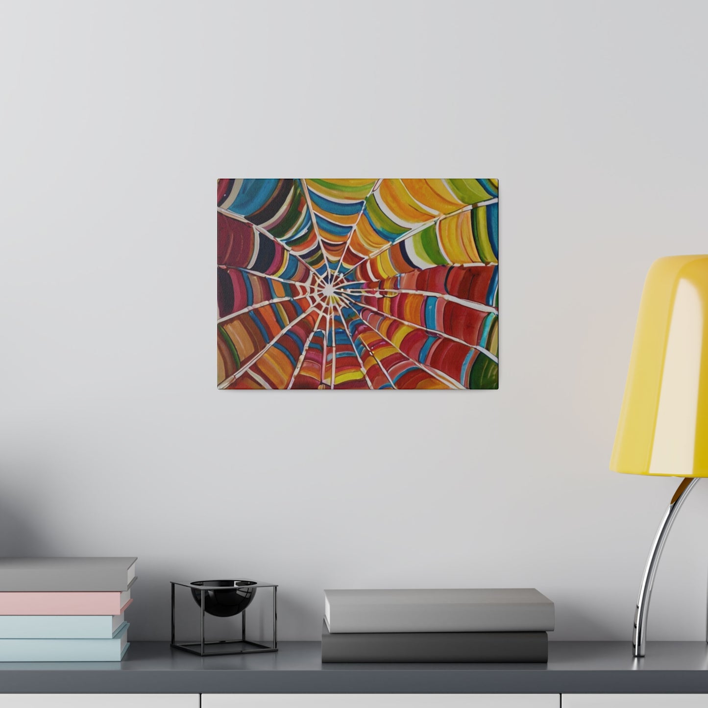 Colourful Vibrant Spiderweb - Matte Canvas, Stretched, 0.75"