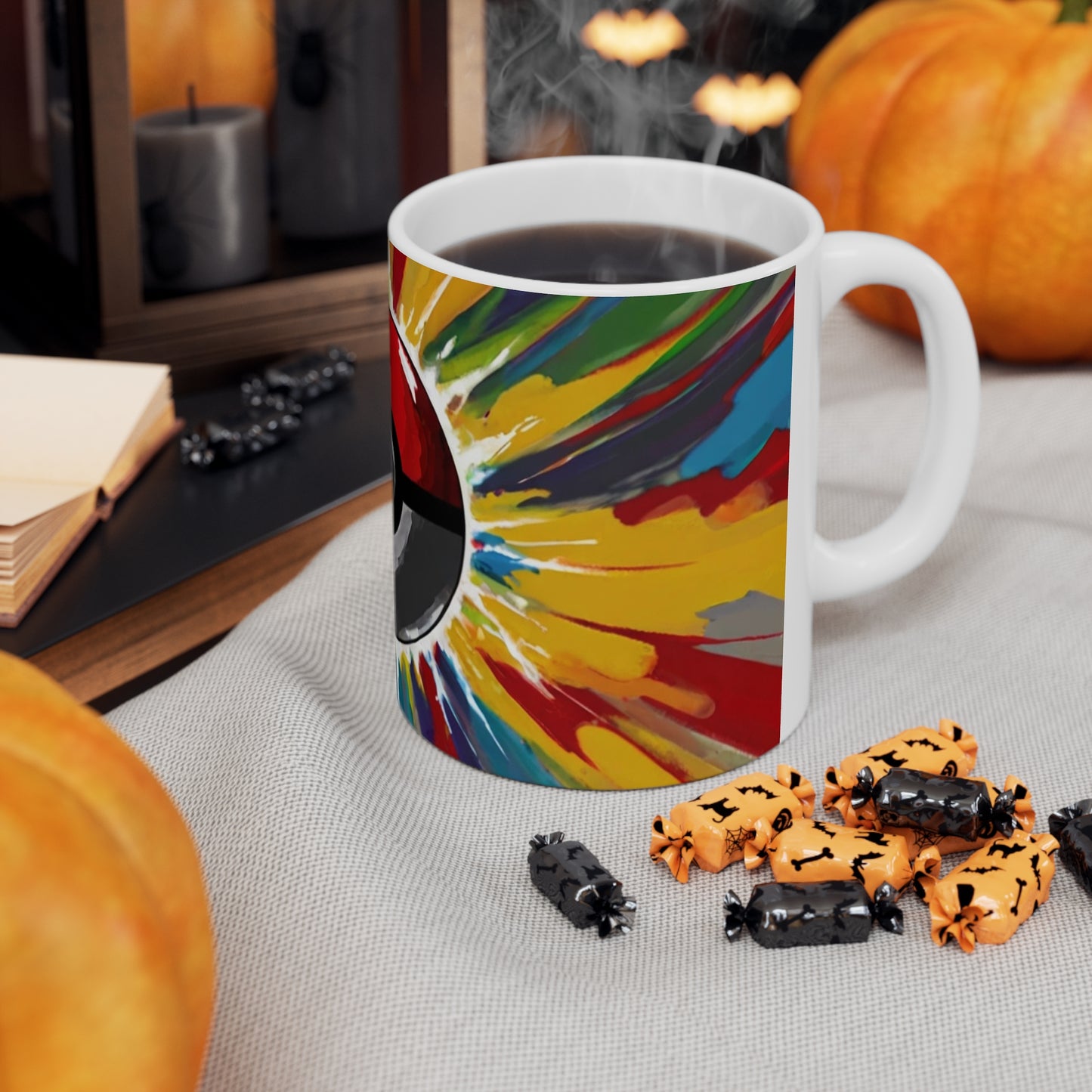 Colourful Poke-Ball Art Mug - Ceramic Coffee Mug 11oz
