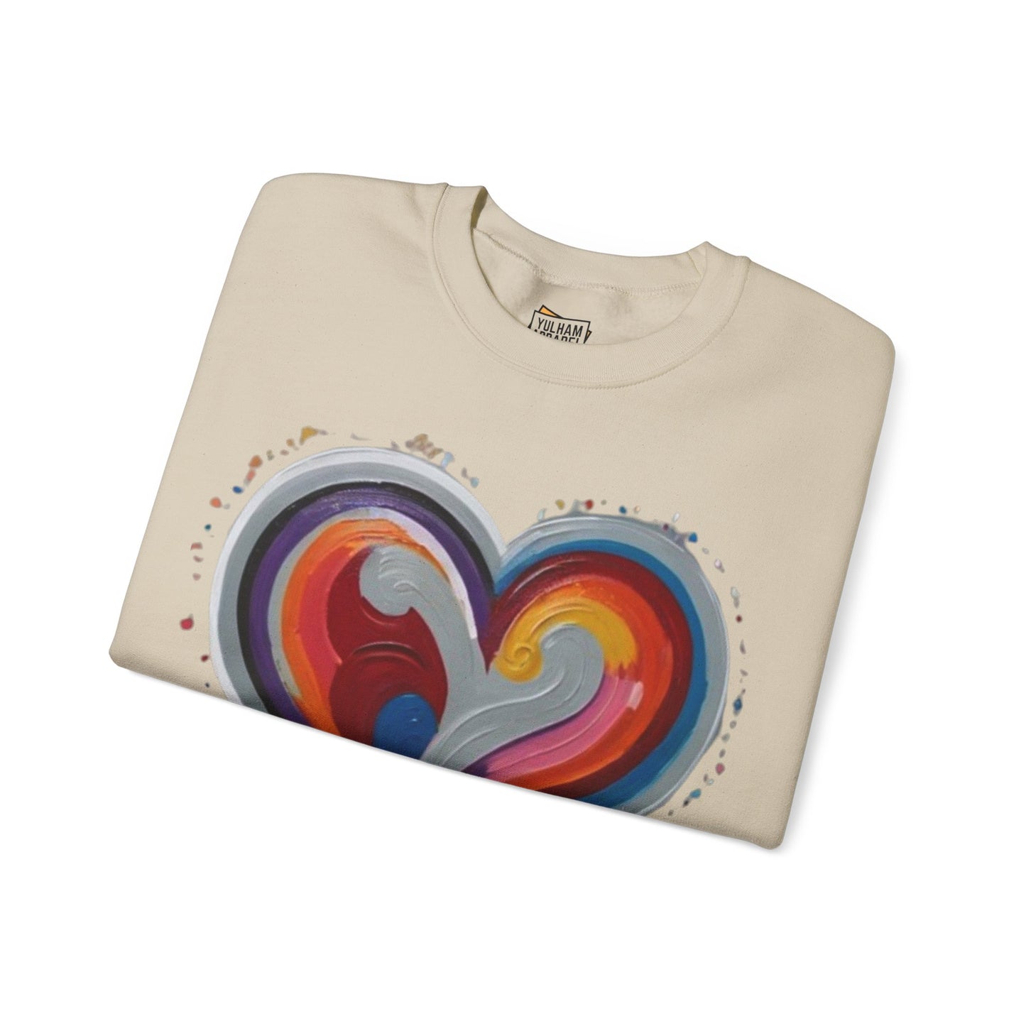 Colourful Grey Love Heart - Unisex Crewneck Sweatshirt