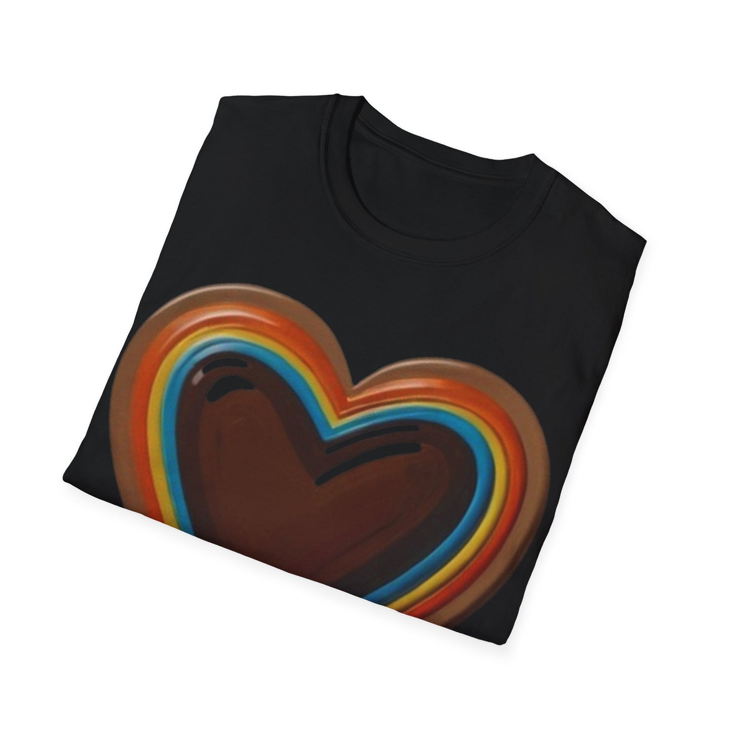 Colourful Brown Love Heart - Unisex T-Shirt