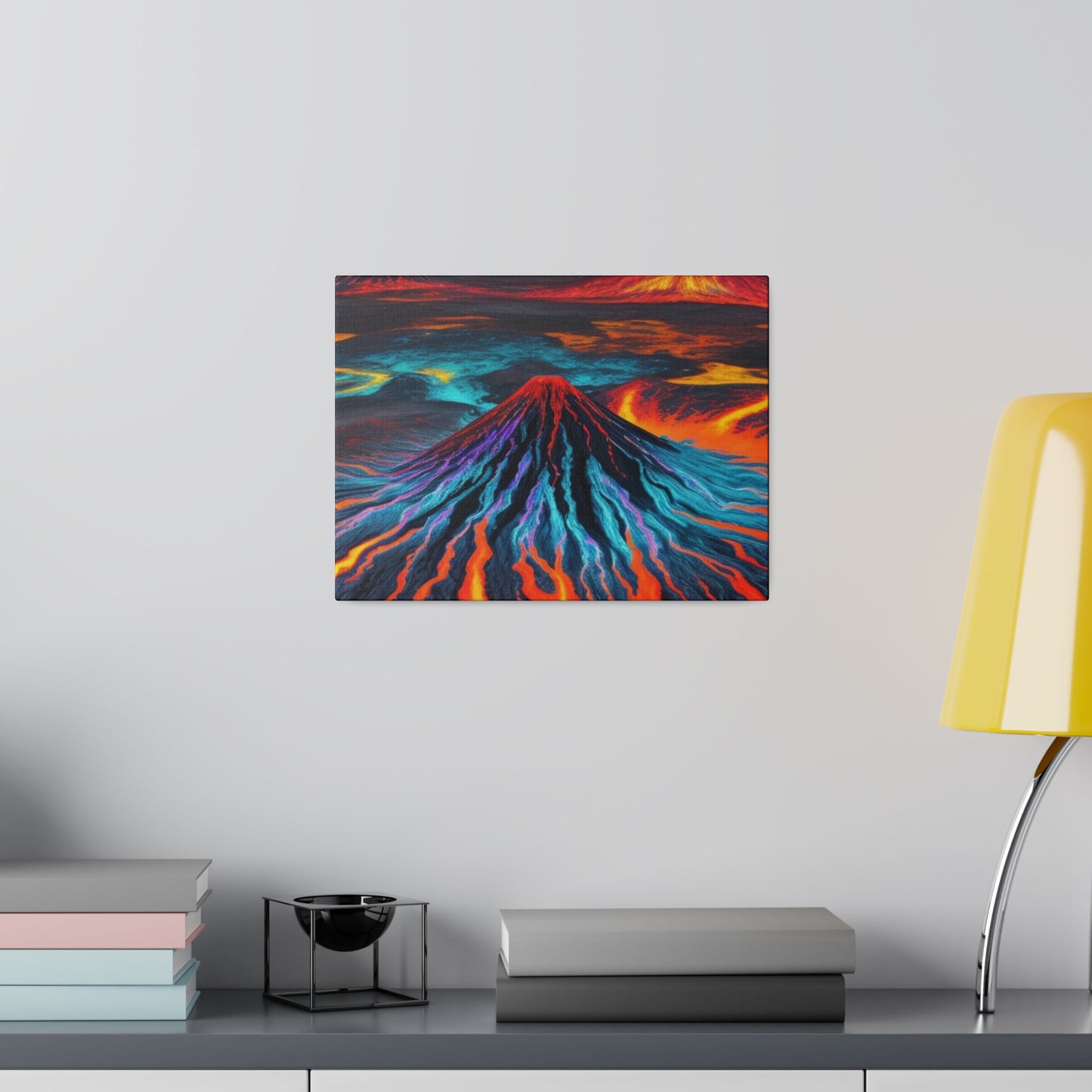 Colourful Overflowing Volcano - Matte Canvas, Stretched, 0.75"