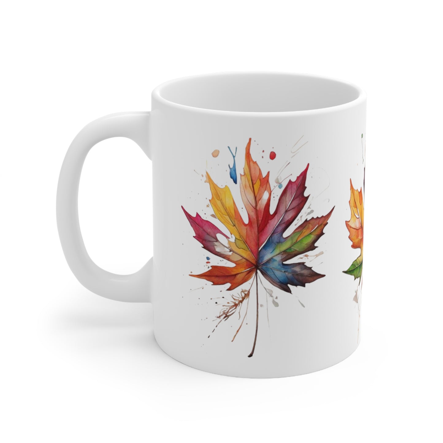 Colourful Leaves Mug - Ceramic Coffee Mug 11oz