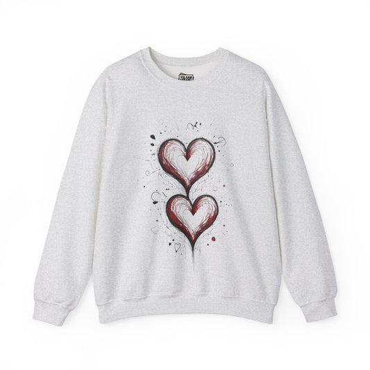 Patchy Twin Love Hearts - Unisex Crewneck Sweatshirt