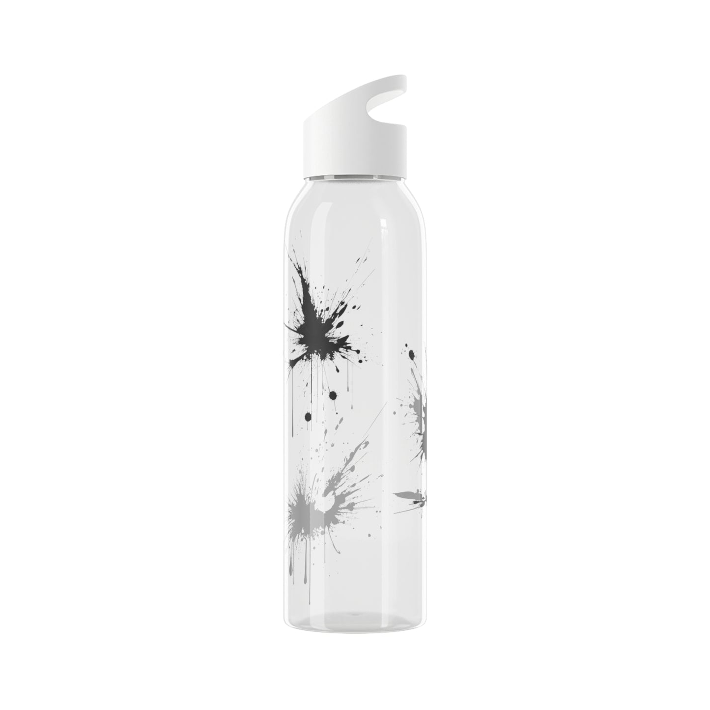 Black Paint Splatter - Sky Water Bottle