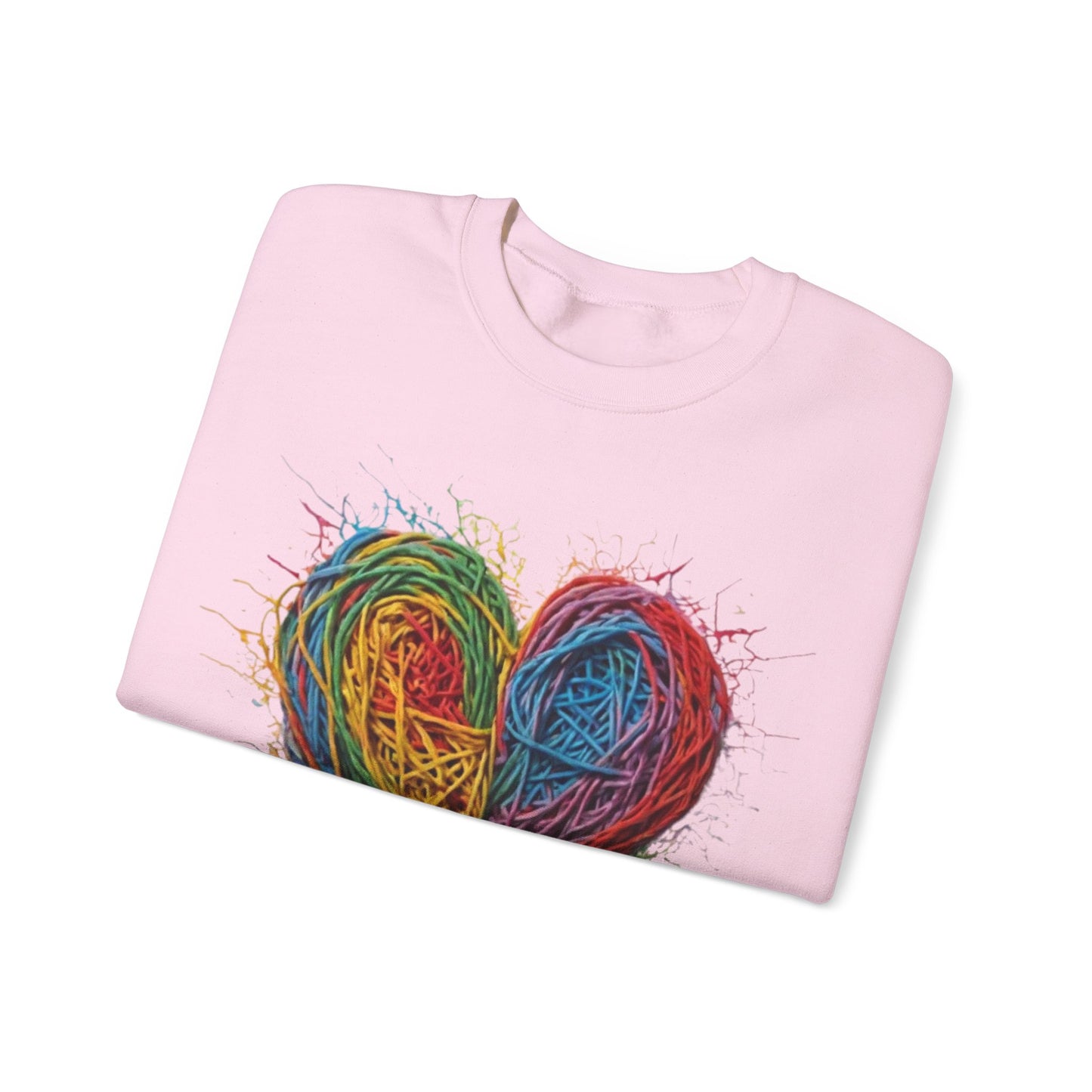 Multicoloured Scoubidou Love Heart - Unisex Crewneck Sweatshirt