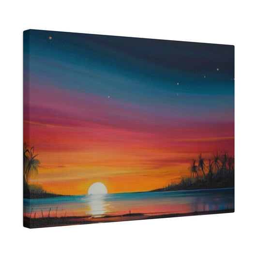 Colourful Sunset Over Lake Canvas - Matte Canvas, Stretched, 0.75"