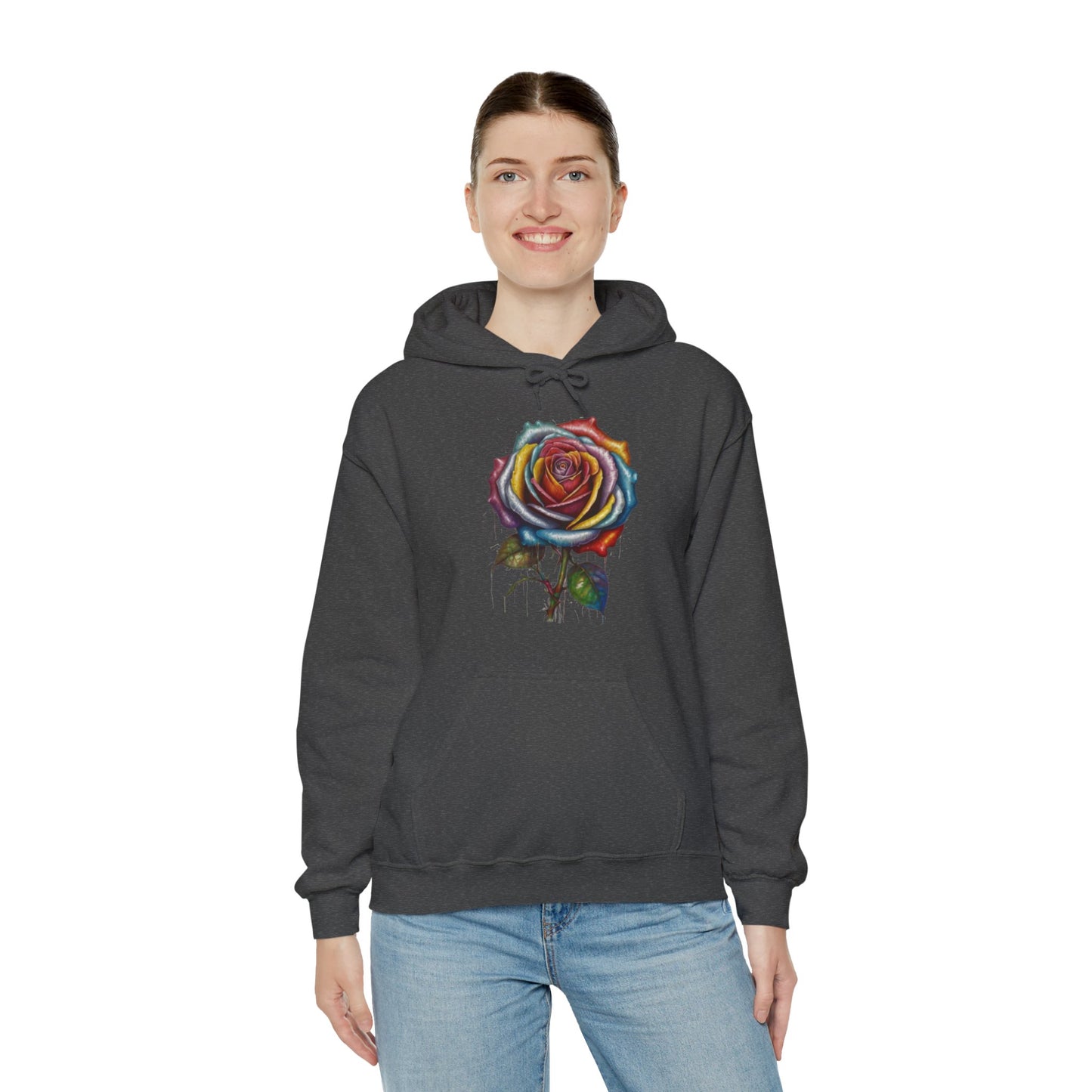 Messy Multicoloured Rose - Unisex Hooded Sweatshirt