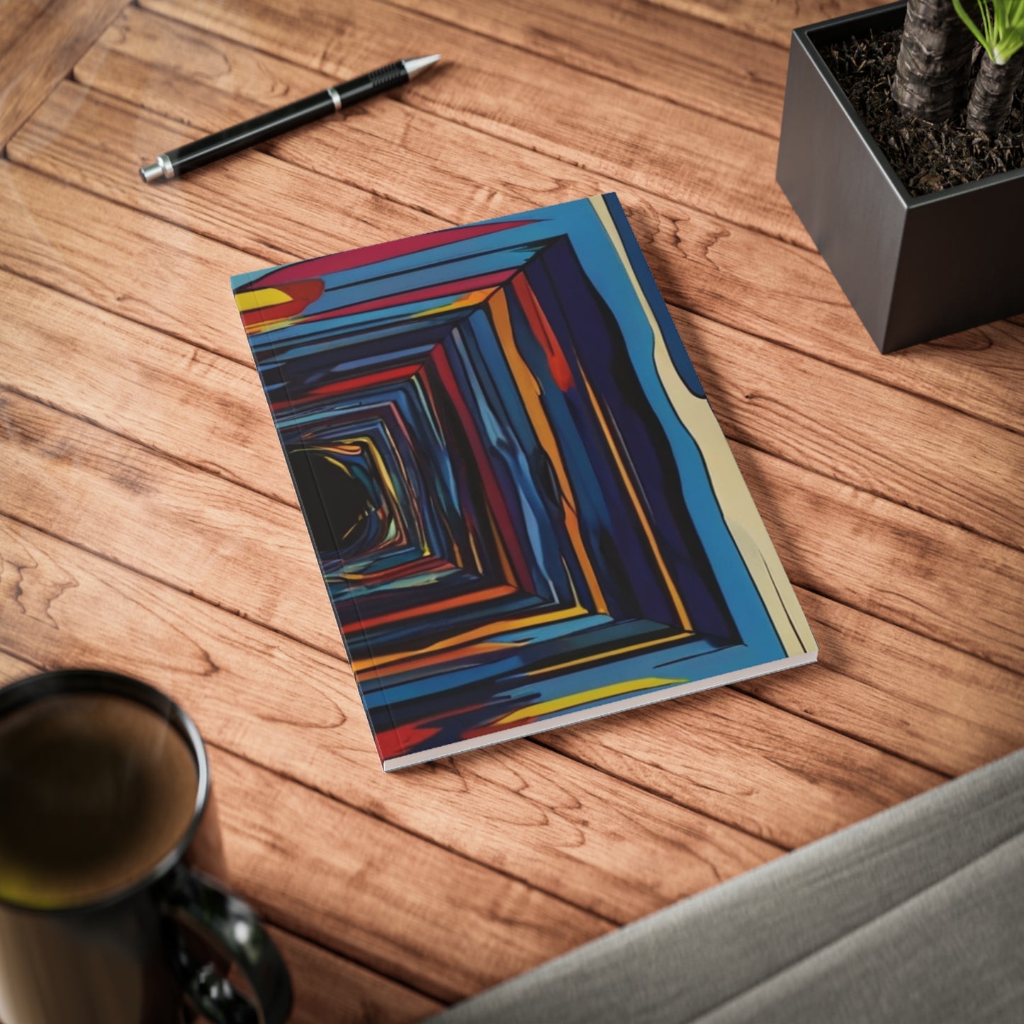 Messy Colourful 2D Artwork - Softcover Notebook, A5