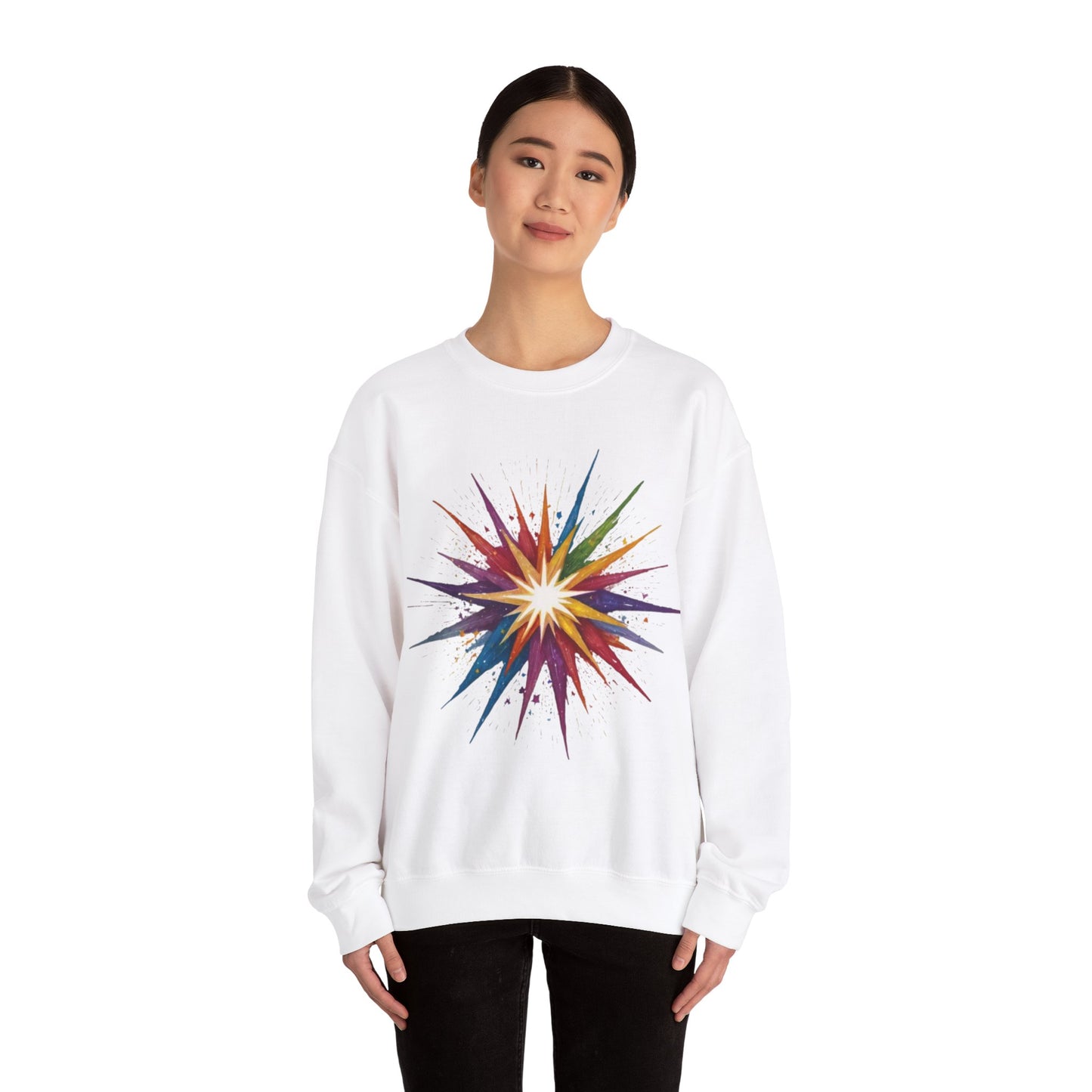 Colourful Exploding Star - Unisex Crewneck Sweatshirt