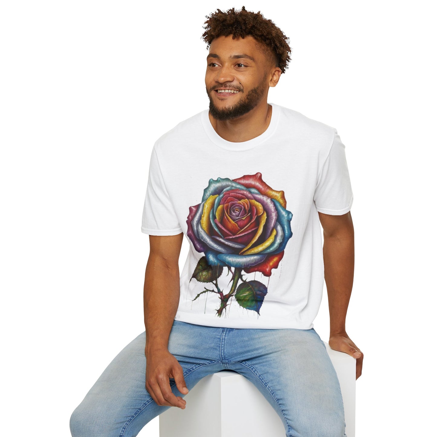 Messy Multicoloured Rose - Unisex T-Shirt