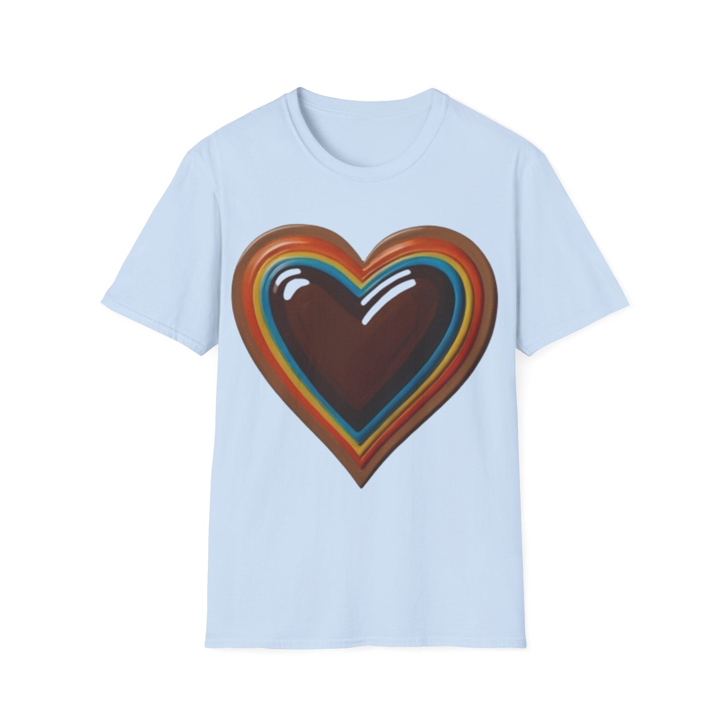 Colourful Brown Love Heart - Unisex T-Shirt